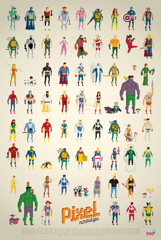 Illustration for article titled 8-bit super-hero poster makes me dream of perfect adventure games